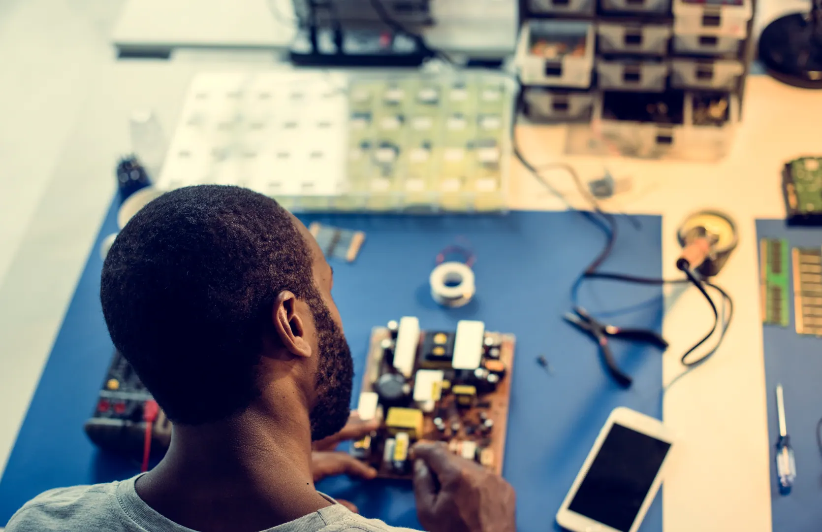 CircuitWise electronics workspace in Kumasi
